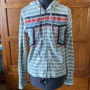 Lucky Brand embroidered hooded sweatshirt sz S